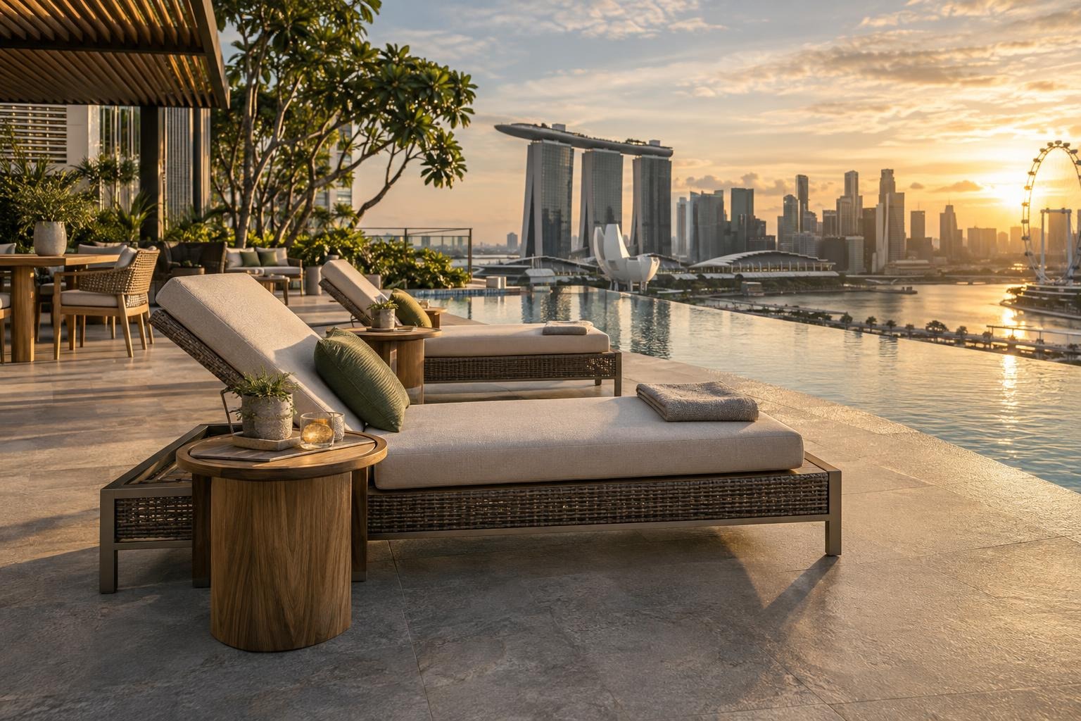 Commercial outdoor furniture in Singapore imported from a China outdoor furniture factory