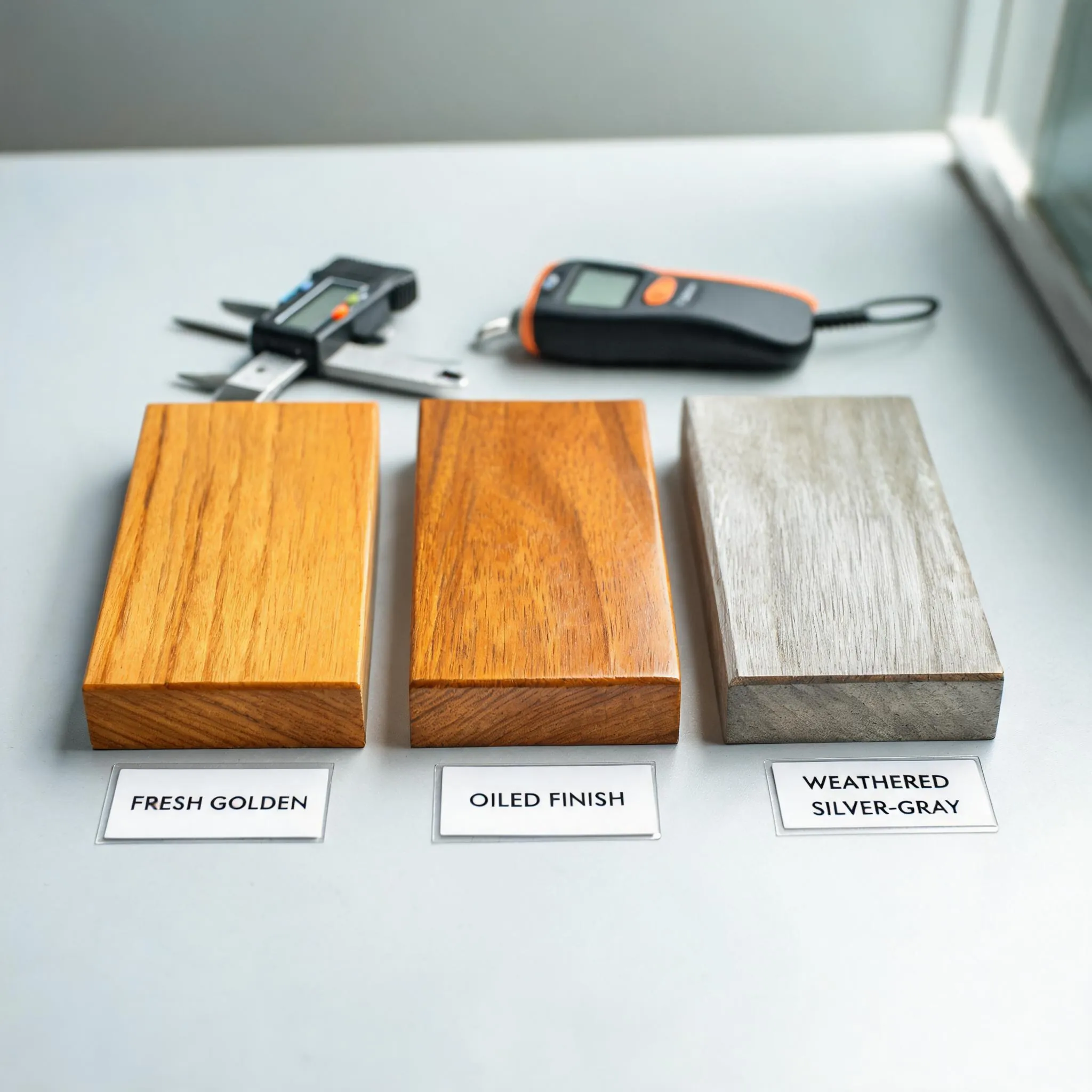 Teak aging patterns and finish variations