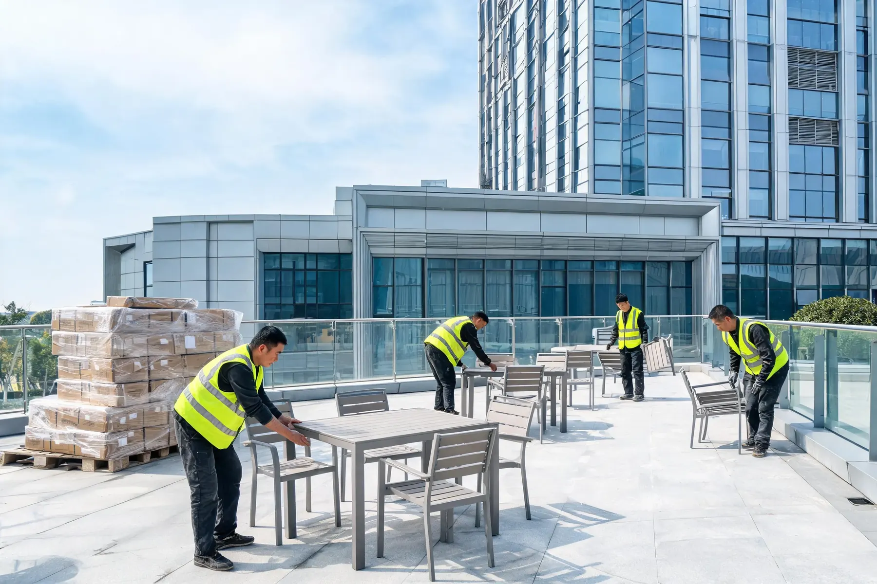 OEM delivery of outdoor furniture based on BOQ requirements for general contractors