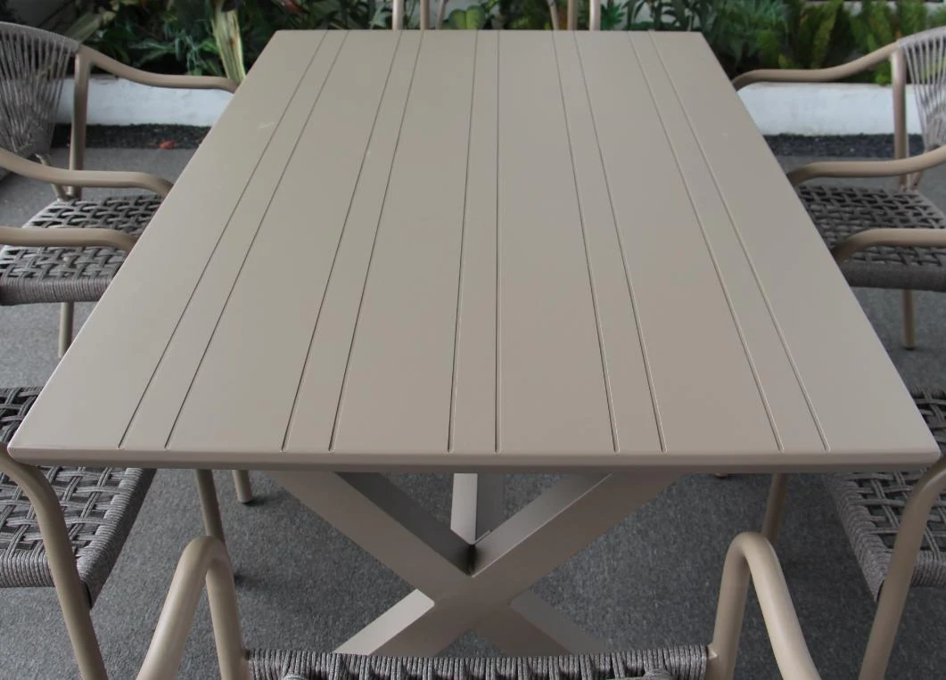 SV-F0164 طاولة طعام خارجية من ألومنيوم · سطح مستطيل