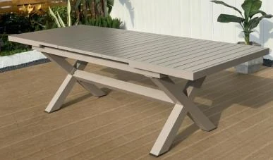 SV-F0174 Aluminum Extendable Outdoor Dining Table · Cross-leg base