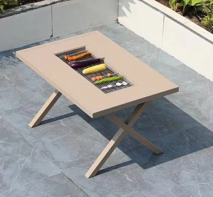 SV-F0207 Outdoor Table with Grill Opening · Cross-leg base