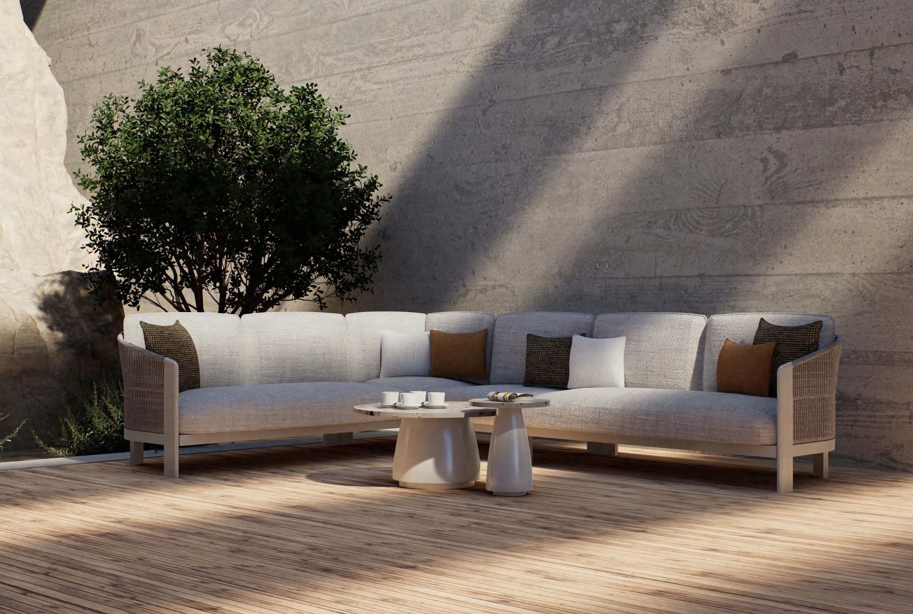 SV-N0004 Aluminum Modular Outdoor Corner Sofa Set