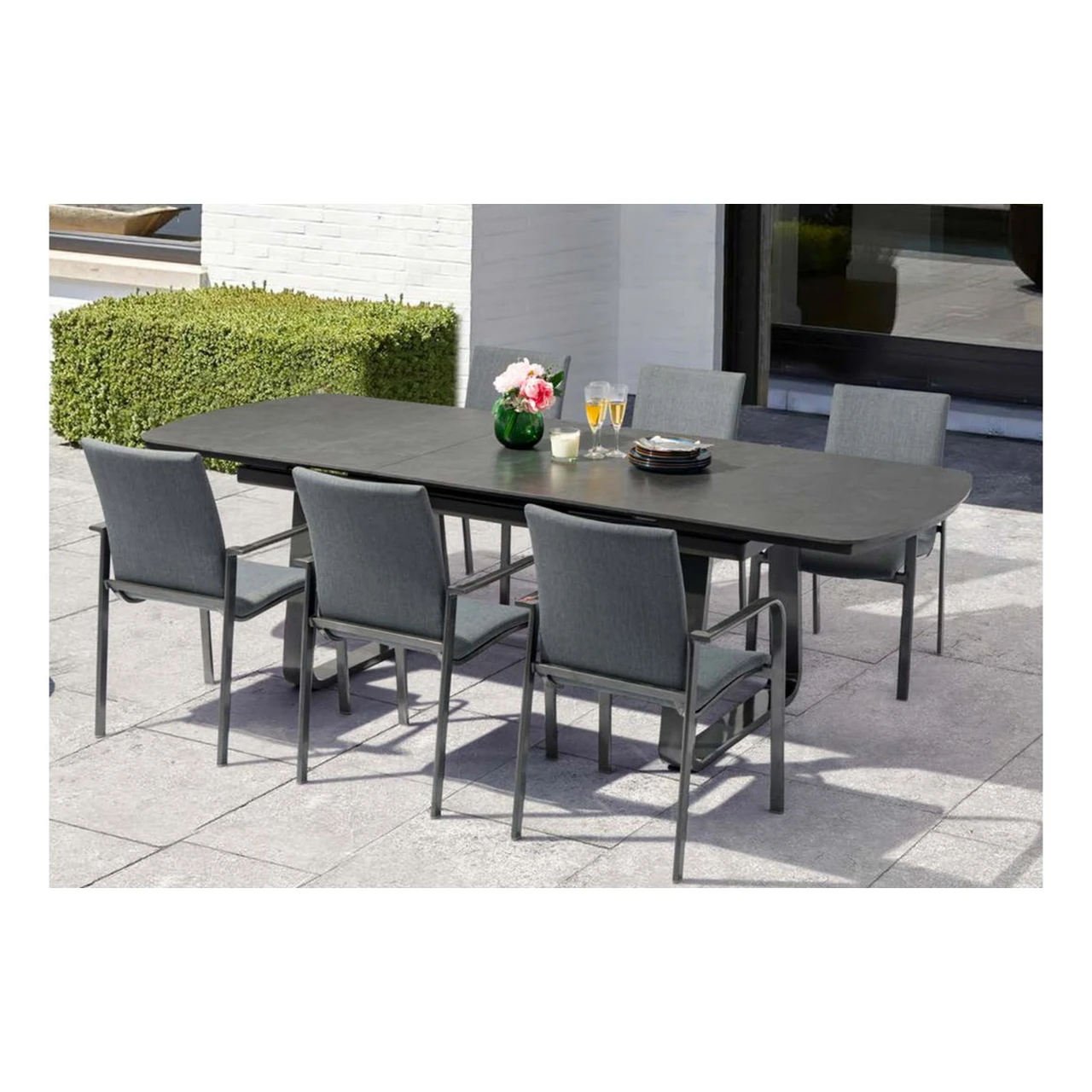 SV-S0033 Extendable Stone-Top Outdoor Dining Collection
