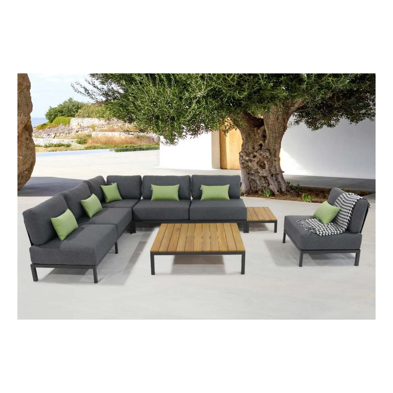 SV-S0047 Modular Outdoor Corner Sofa and Table Set