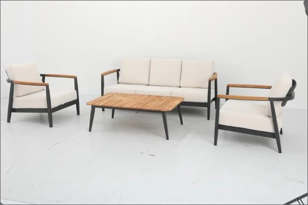 SV-S0104 条板茶几花园休闲组合 — 双人沙发选项