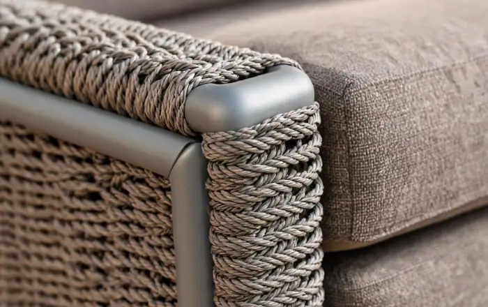 Rope modular sofa — weaving detail