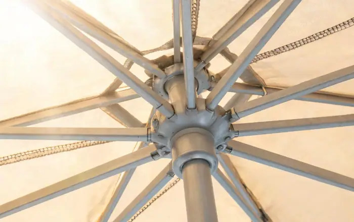 Commercial shade umbrella structure